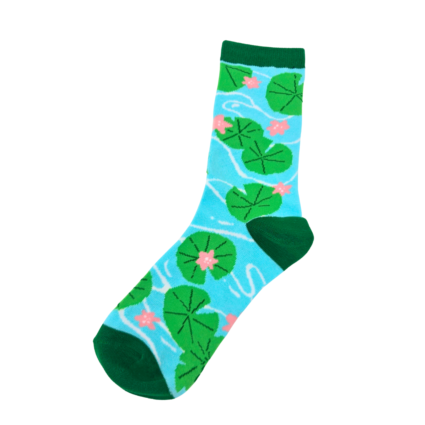 Silly Goose Colorful sock with nature-themed design on a white background