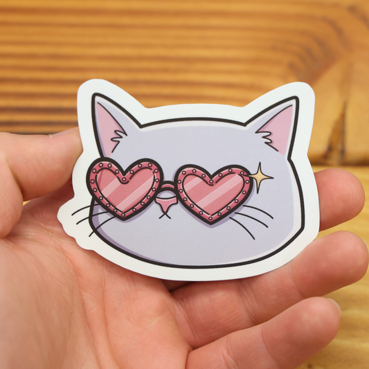 Cool Cat With Elton John Sunglasses Sticker