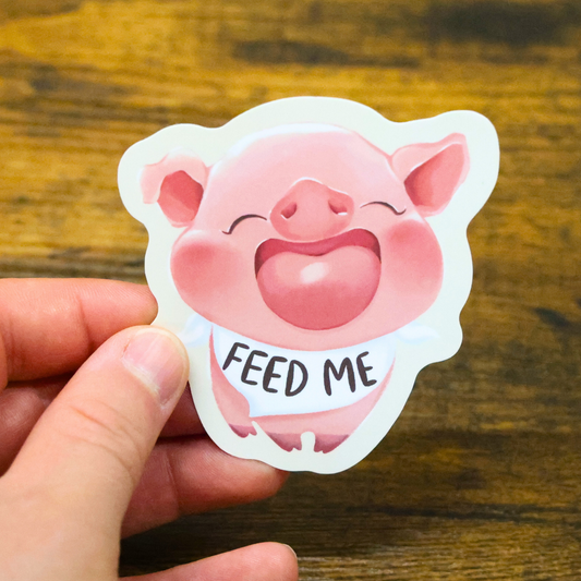 Feed Me Funny Vinyl Sticker