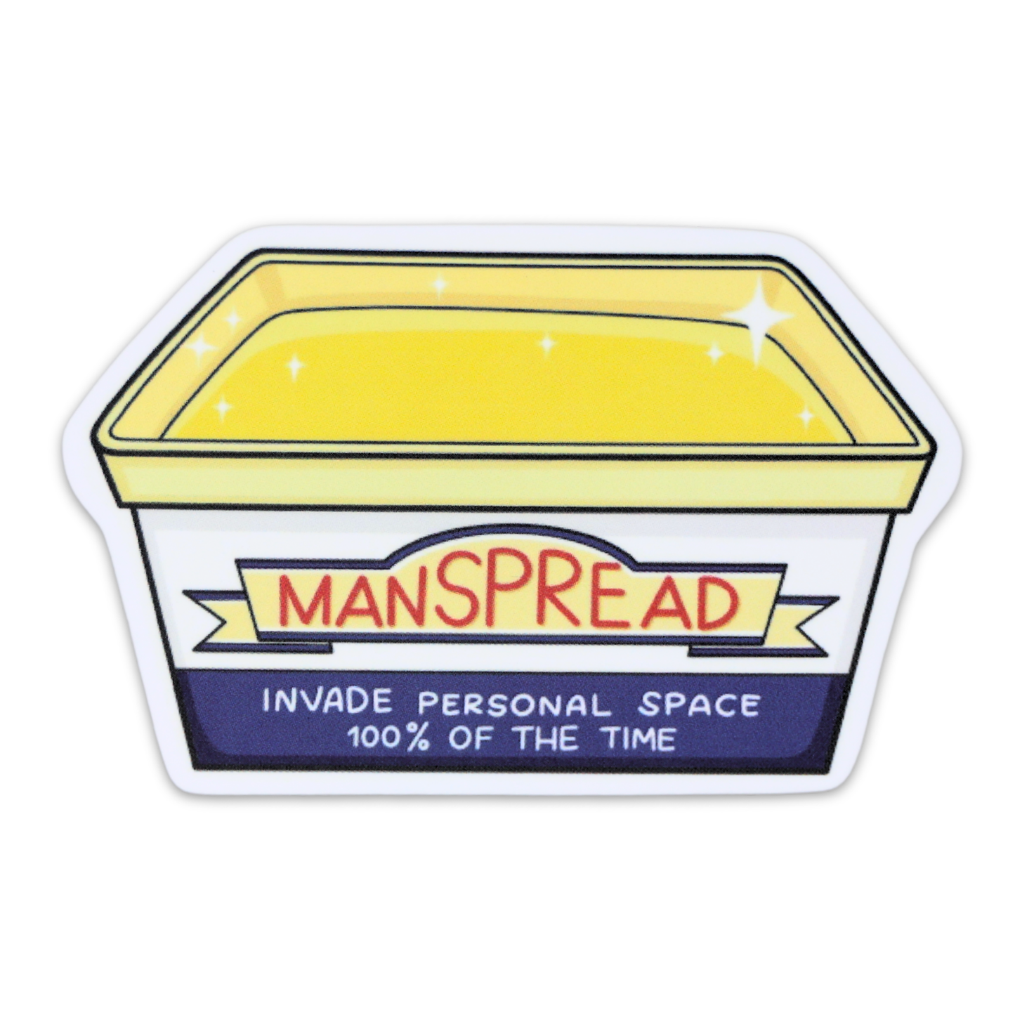 Manspread Funny Vinyl Sticker