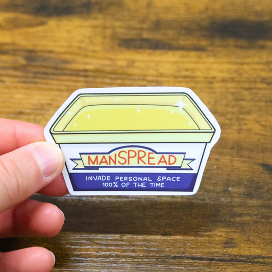 Manspread Funny Vinyl Sticker