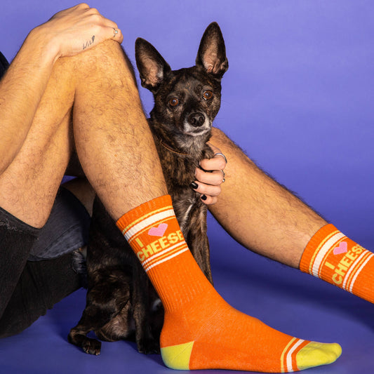 I ❤️ Cheese Gym Crew Socks - Foodie Gift