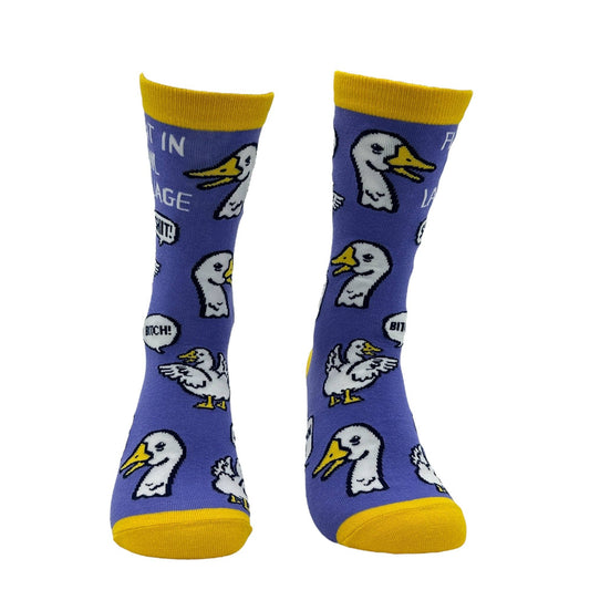 Women's Fluent In Fowl Language Socks sarcastic Graphic