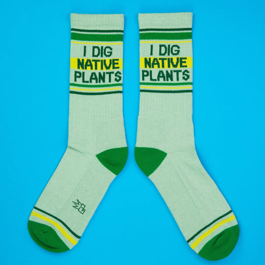 I Dig Native Plants Gym Crew Socks