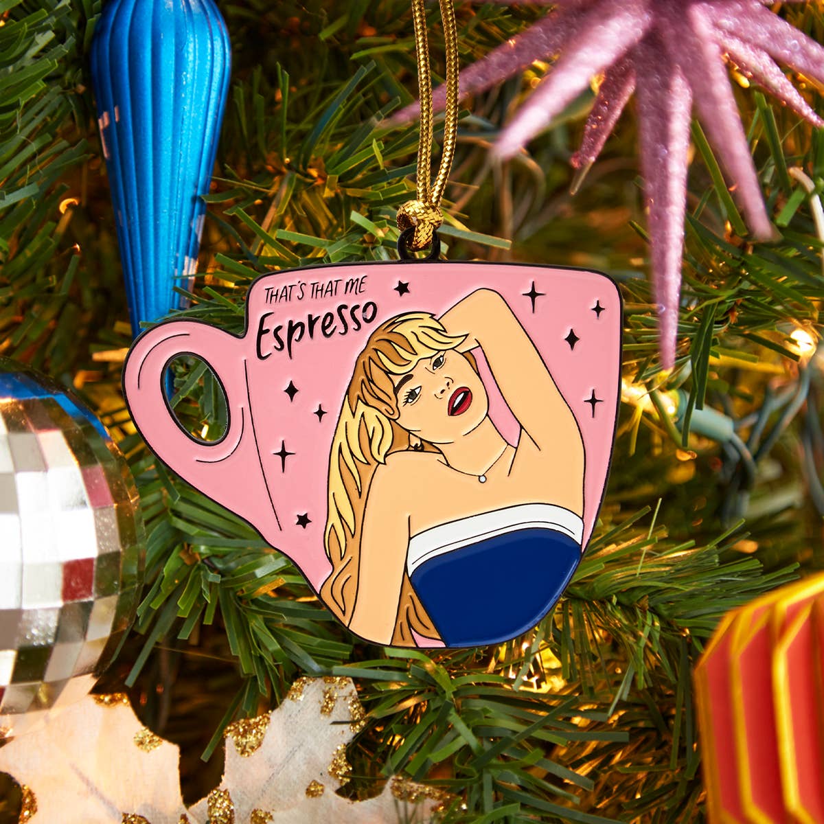 Espresso Enamel Holiday Ornament