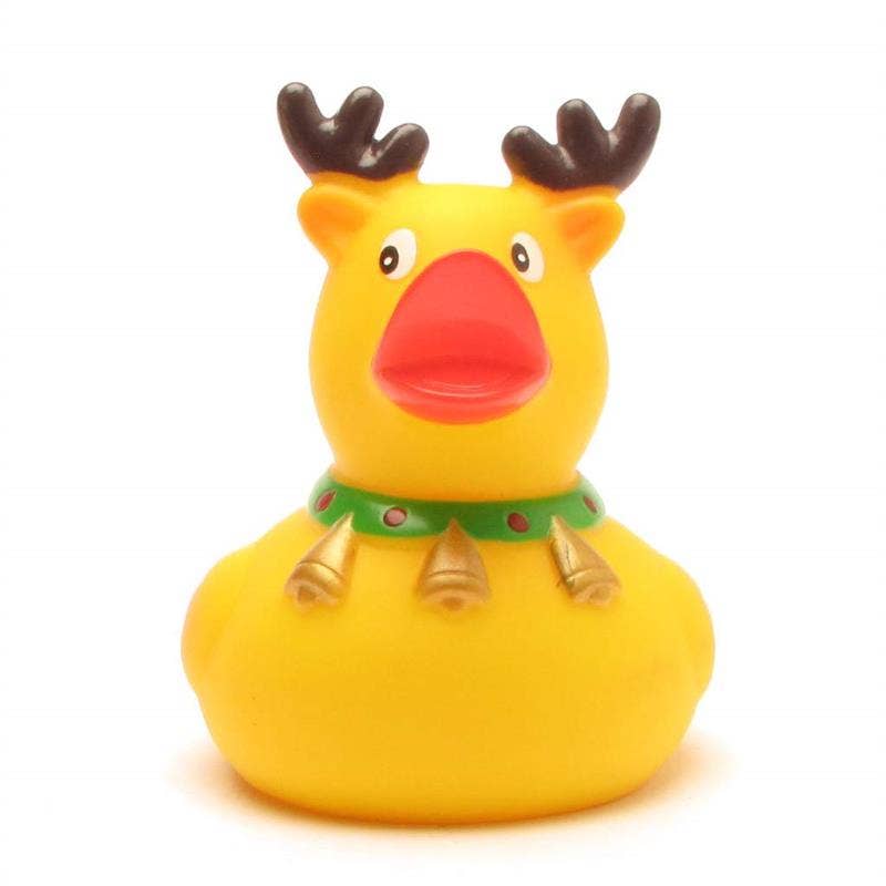 Christmas rubber duck reindeer with bell - rubber duck