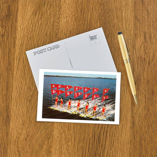 Postcard HB-48 Happy Birthday, Water Skiers