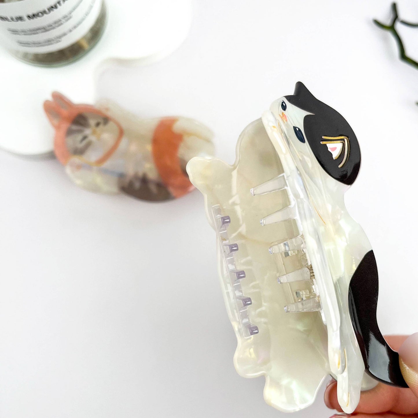 Lazy Cat Exquisite Acetate Animal Hair Claw Clip