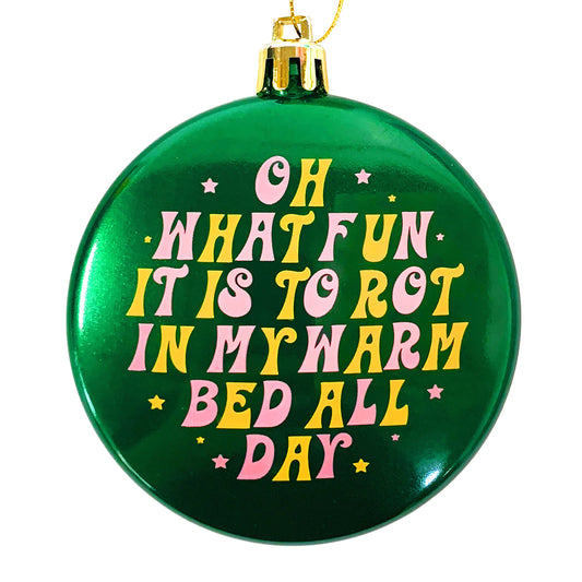 Oh What Fun It Is To Rot Plastic Xmas Tree Holiday Ornament