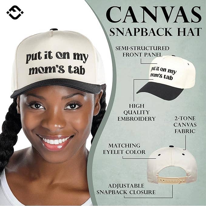 Two Tone Cap: Put It On My Mom's Tab - Black/Beige