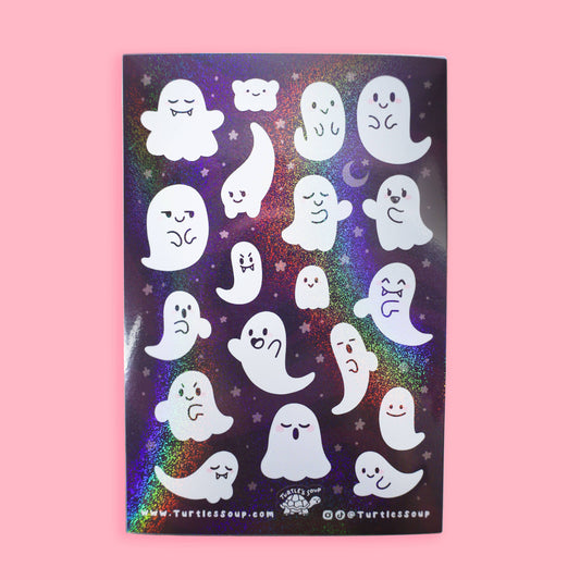 Kawaii Ghosts Halloween Vinyl Sticker Sheet