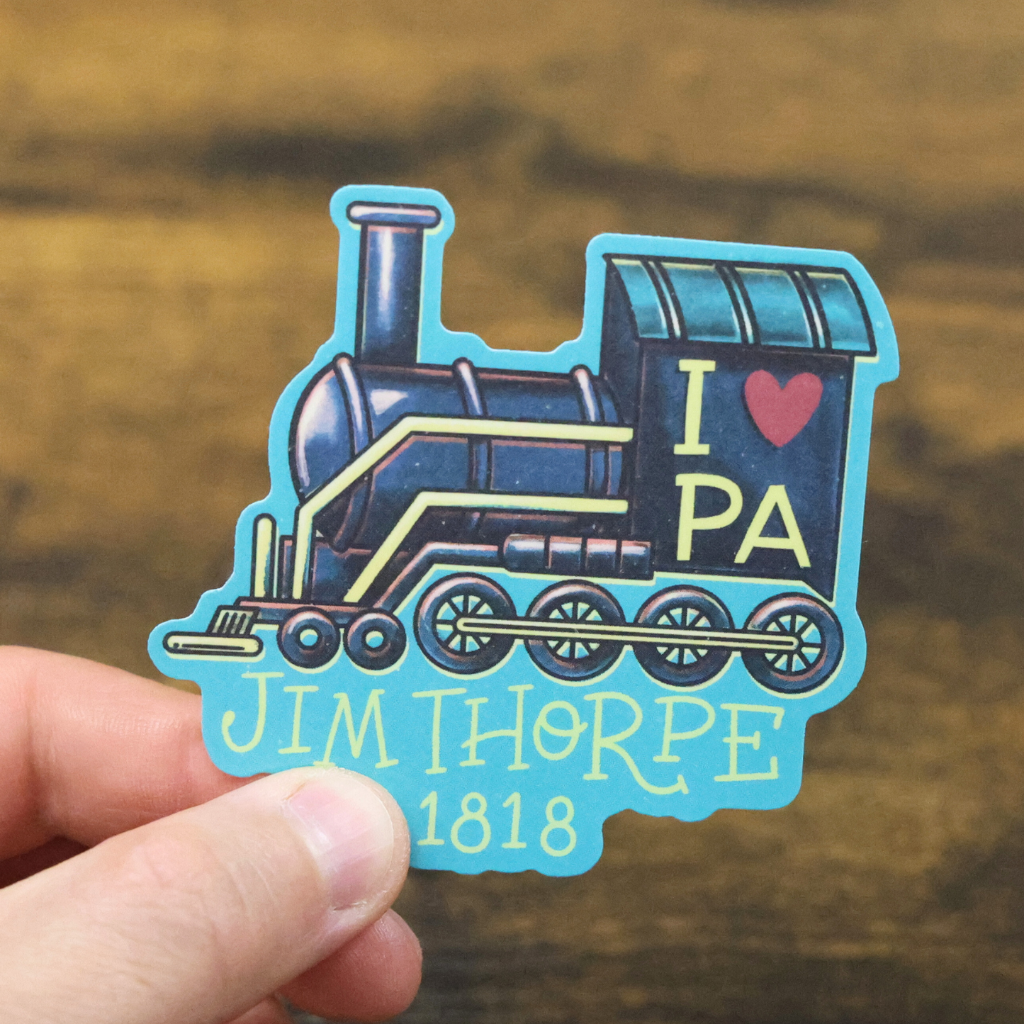 I Love PA Jim Thorpe Train Sticker