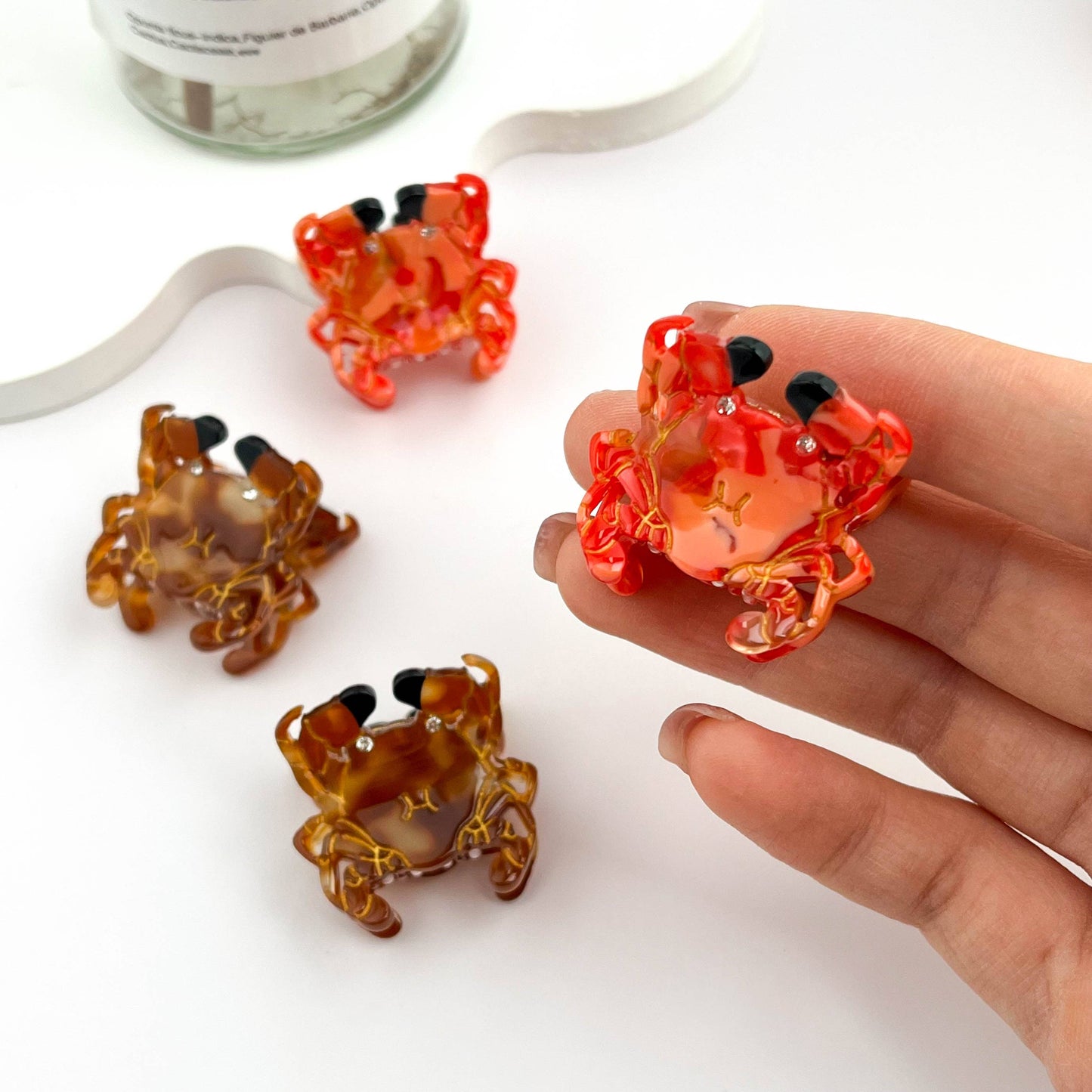 Mini Cute Crab Ocean-Inspired Acetate Hair Claw Clip