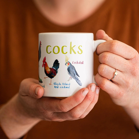 Cocks Bird Pun Fowl Language Rooster Coffee or Tea Mug