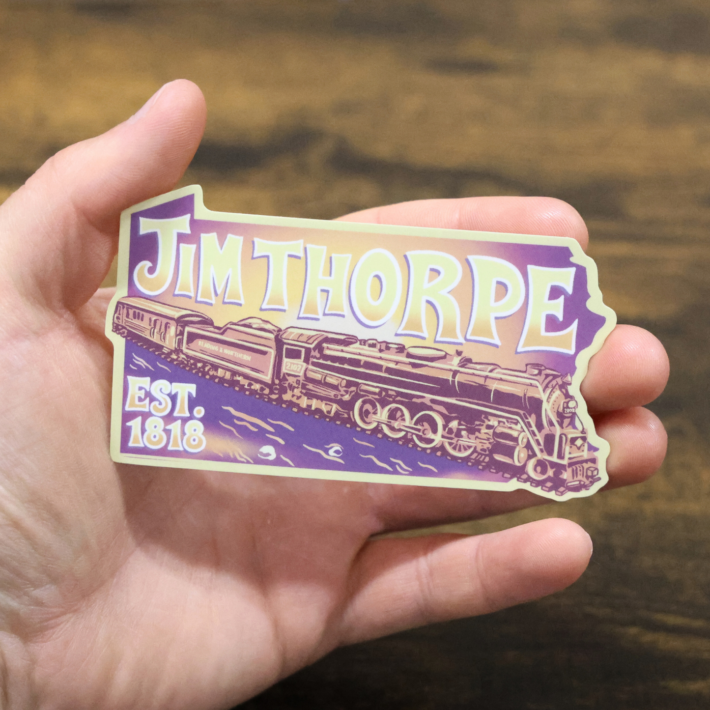 PA Jim Thorpe Sunset Train Sticker