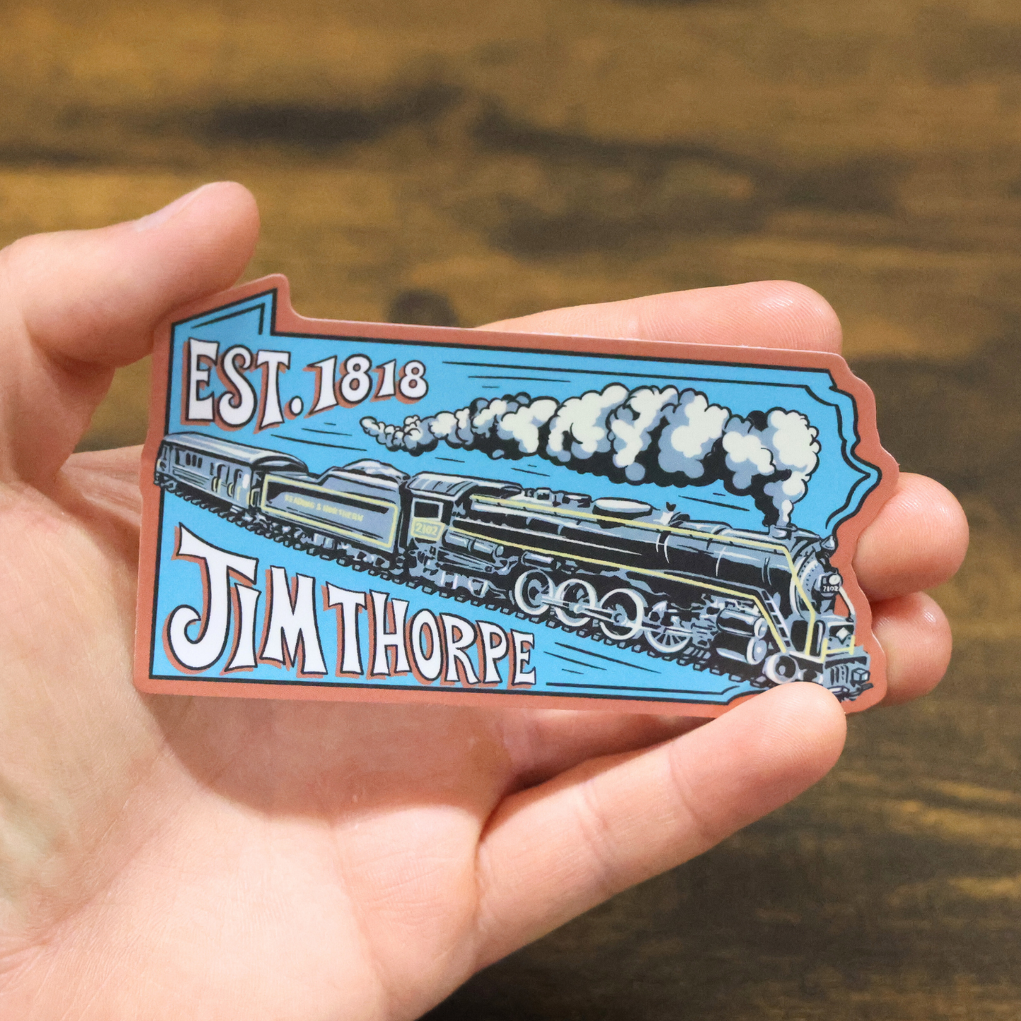 PA Jim Thorpe Train (Teal) Sticker