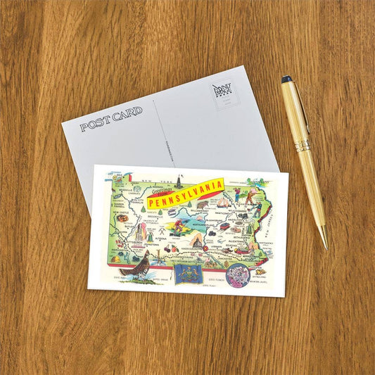 Postcard PA-369 Map of Pennsylvania