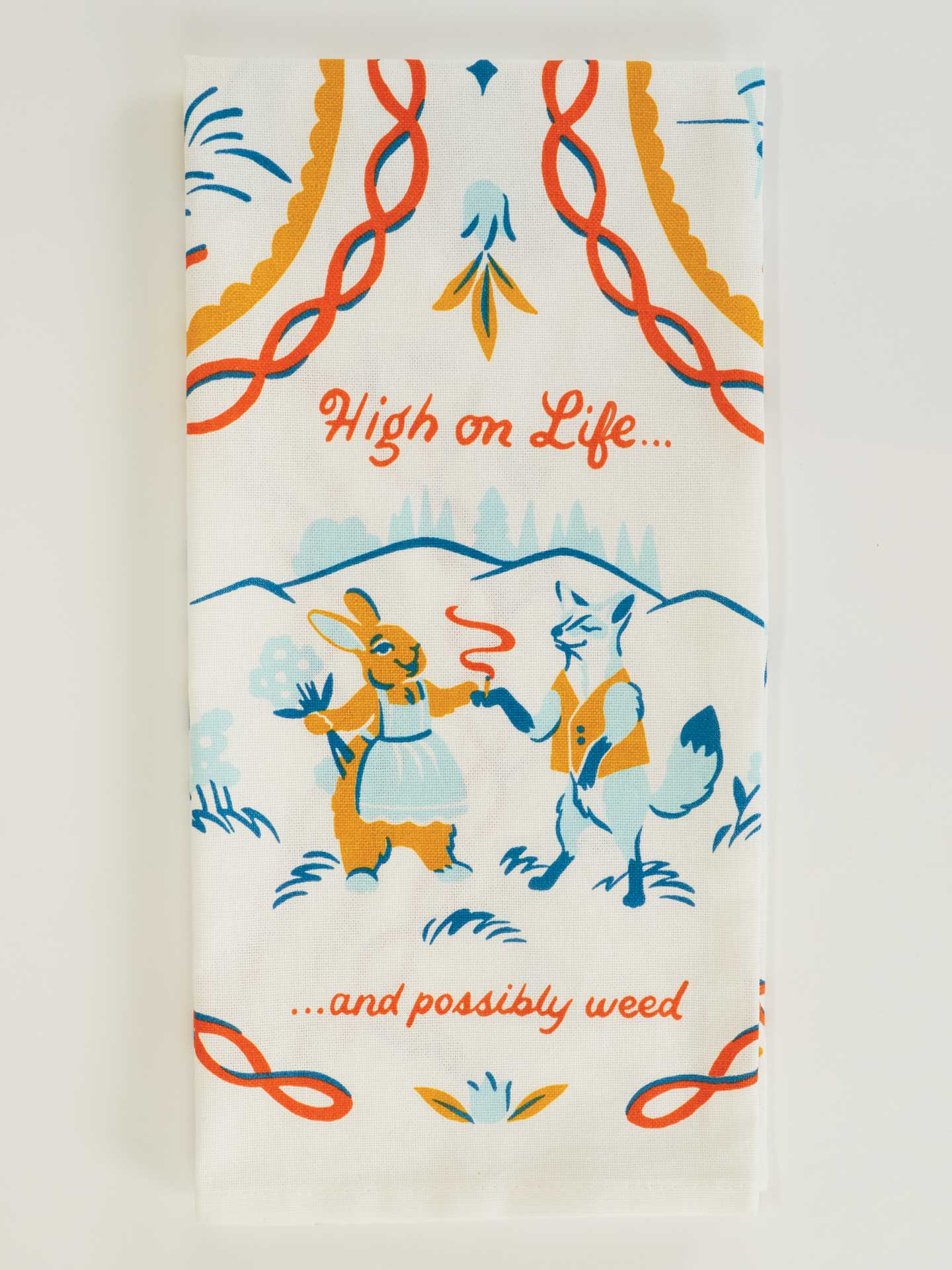 High On Life And Possibly Weed - Printed Dish Towel