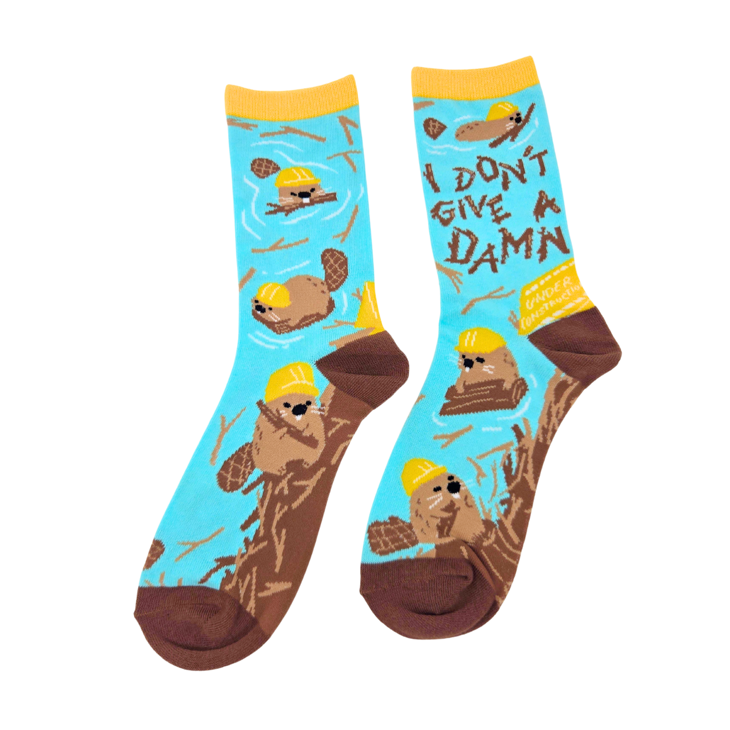 Silly Goose Socks with otter design and text on a white background