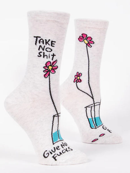 Take No Shit Give No Fucks - Women's Crew Socks