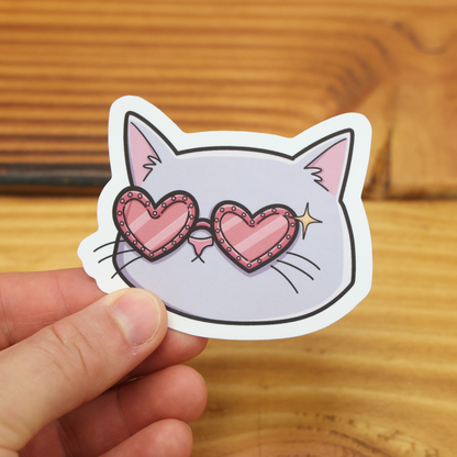 Cool Cat With Elton John Sunglasses Sticker