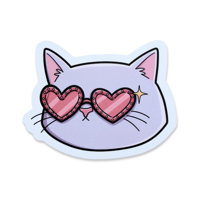Cool Cat With Elton John Sunglasses Sticker
