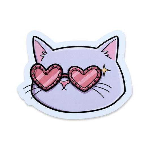 Cool Cat With Elton John Sunglasses Sticker
