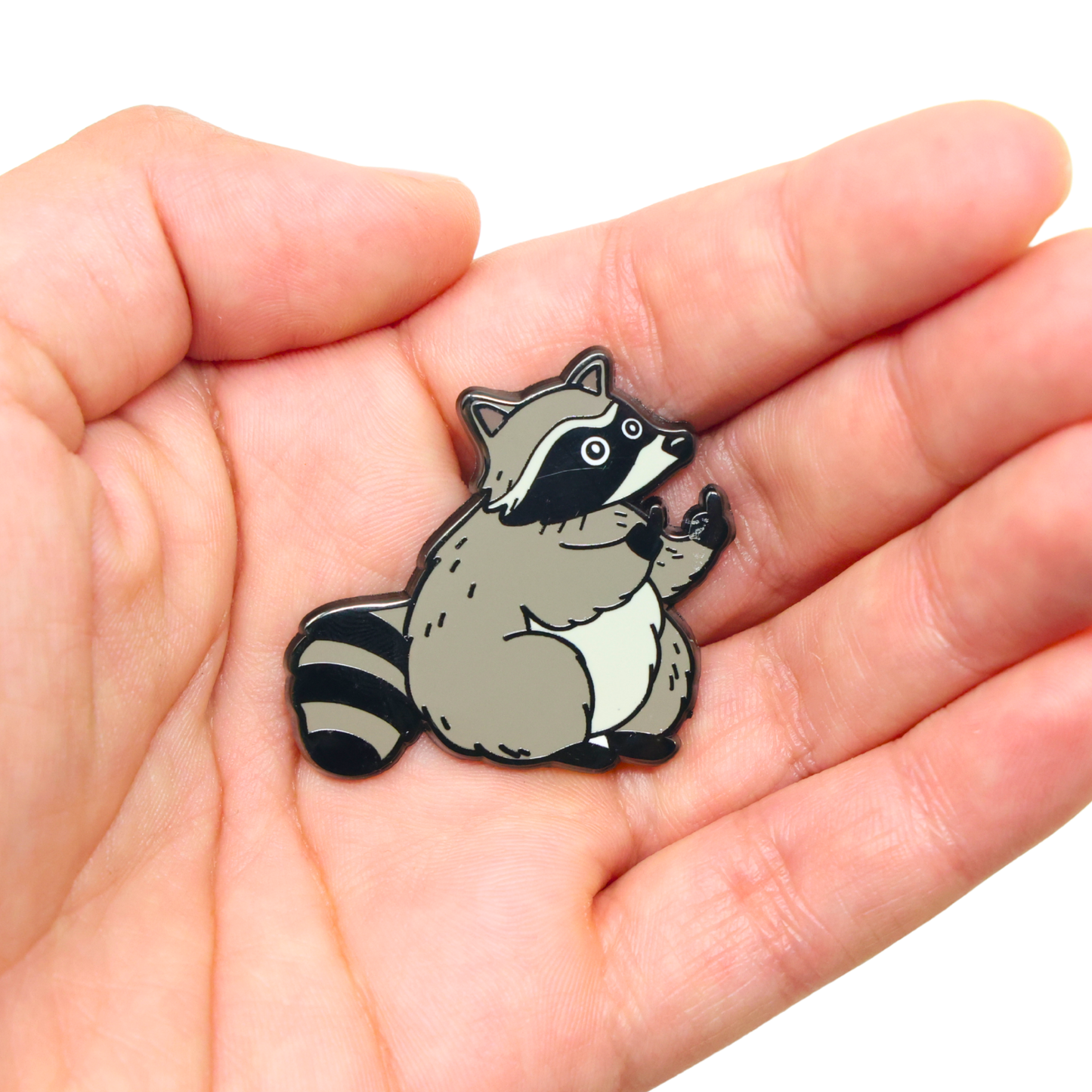 Raccoon Middle Finger | Funny Enamel Pin