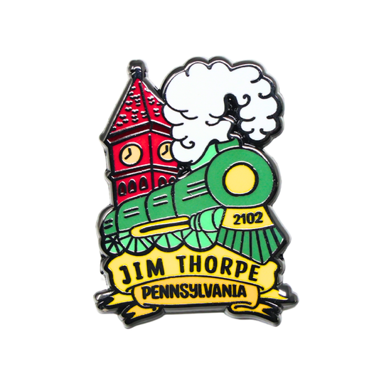 Jim Thorpe Train And Clock | Funny Enamel Pin