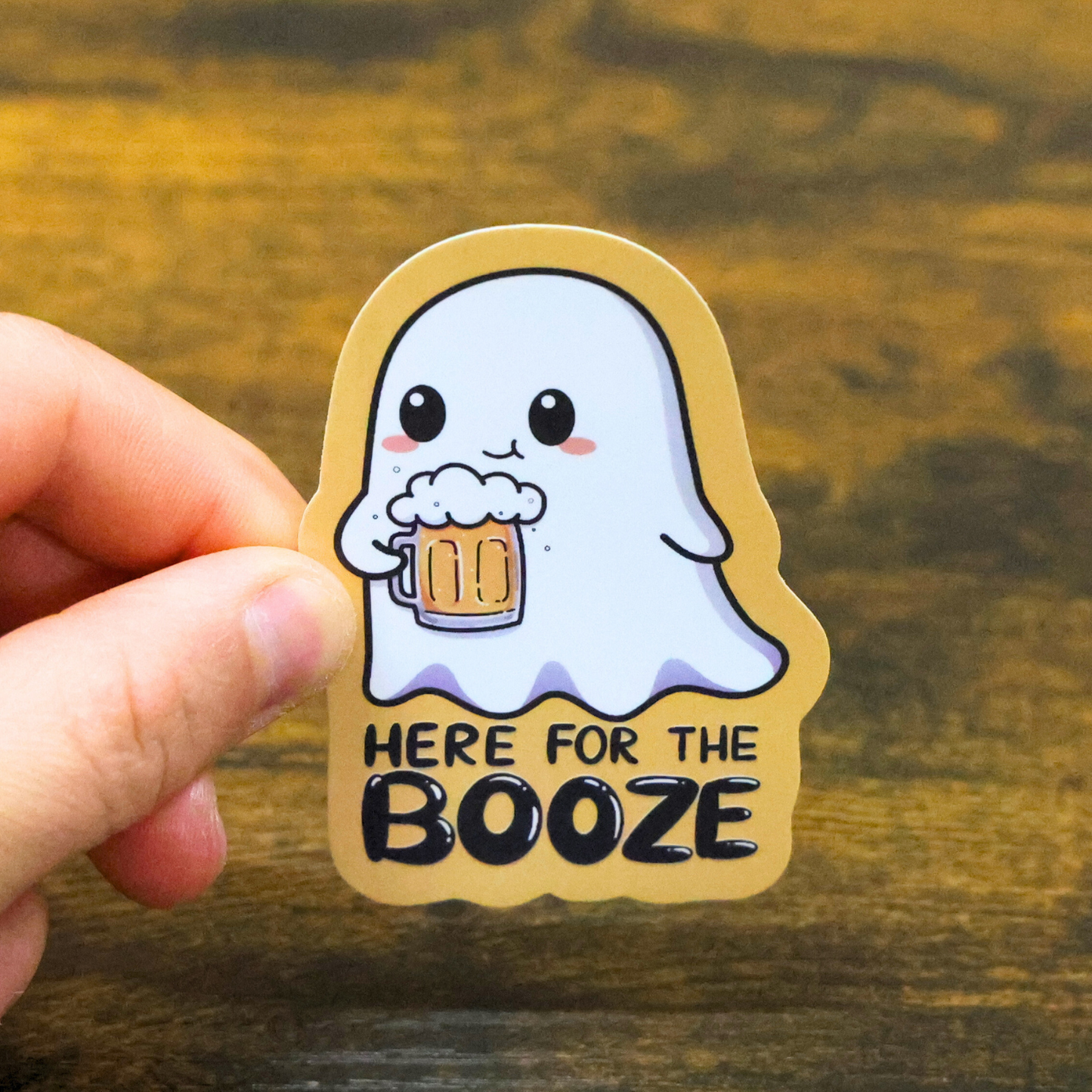 Here For The Booze Funny Vinyl Sticker