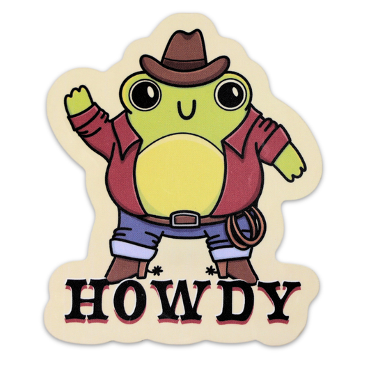 Cowboy Frog Funny Vinyl Sticker