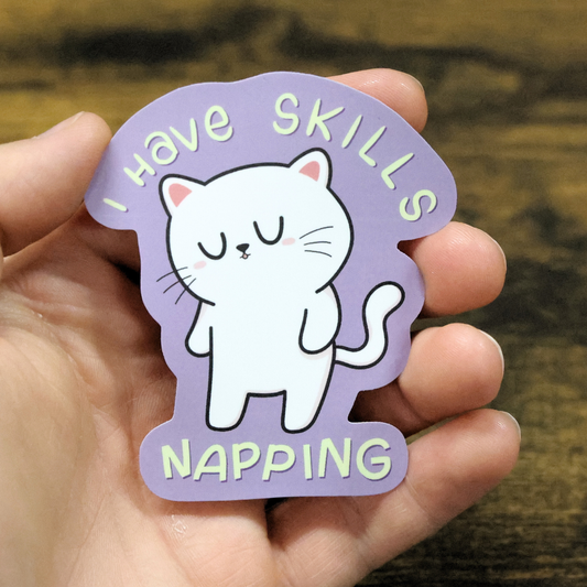 I Have Skills Napping Funny Vinyl Sticker