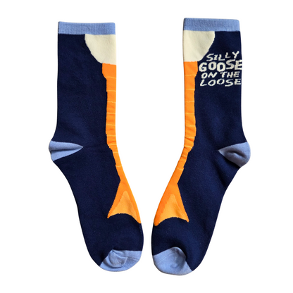 Silly Goose On The Loose | Women's Funny Cotton Crew Socks