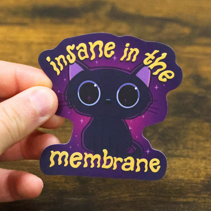 Insane In The Membrane Funny Vinyl Sticker