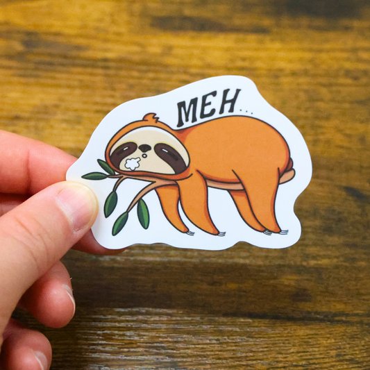Meh Funny Vinyl Sticker