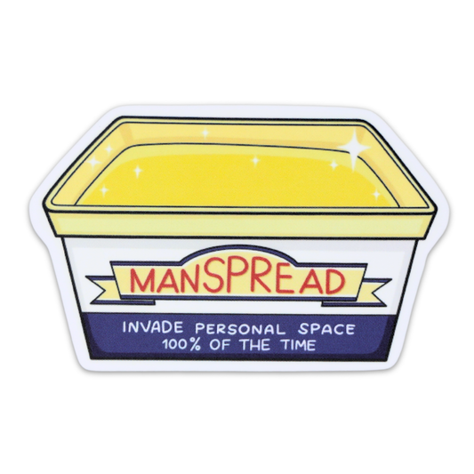 Manspread Funny Vinyl Sticker