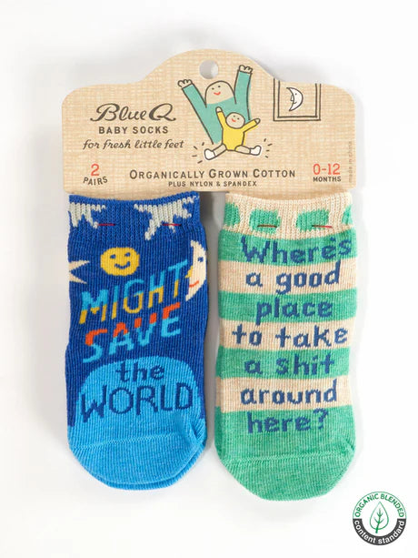 Might Save The World / Where's A Good Place To Take A Shit Around Here - Baby Socks