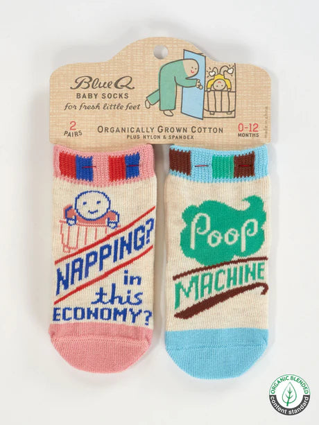 Napping In This Economy / Poop Machine - Baby Socks