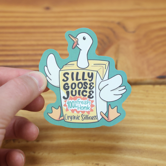 Silly Goose Juice Funny Vinyl Sticker
