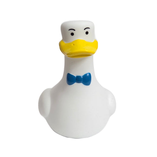 Silly Goose Rubber duck shaped silly goose with blue bowtie made by The Silly Goose in Jim Thorpe Pennsylvania