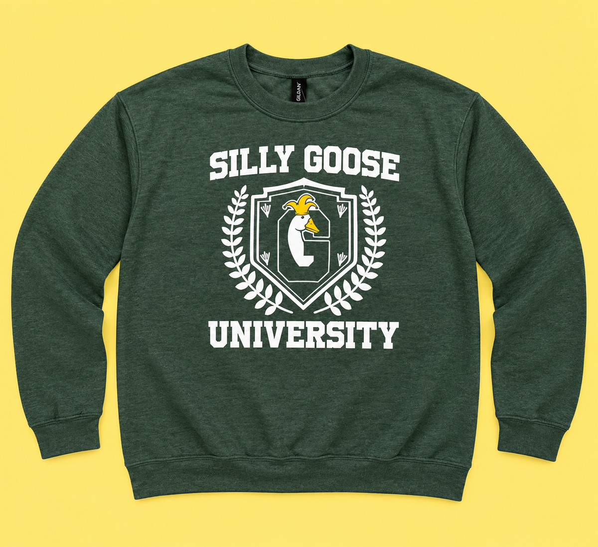Silly Goose University - Green Sweatshirt