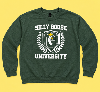 Silly Goose University - Green Sweatshirt