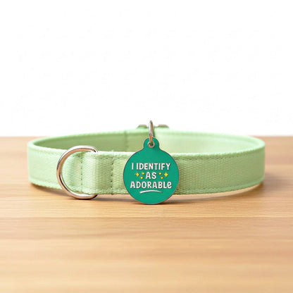 Personalized Dog Tag Charm - I Identify as Adorable