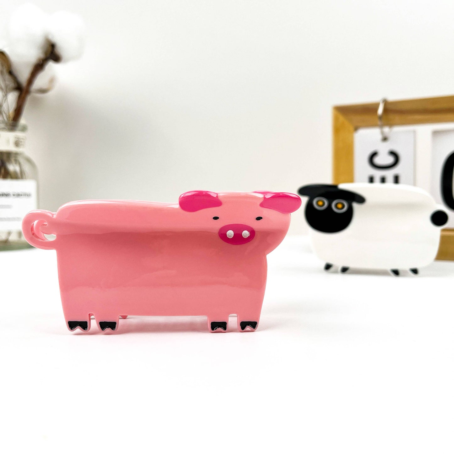 Lovely Cartoon Animal Acetate piglet Hair Claw Clip