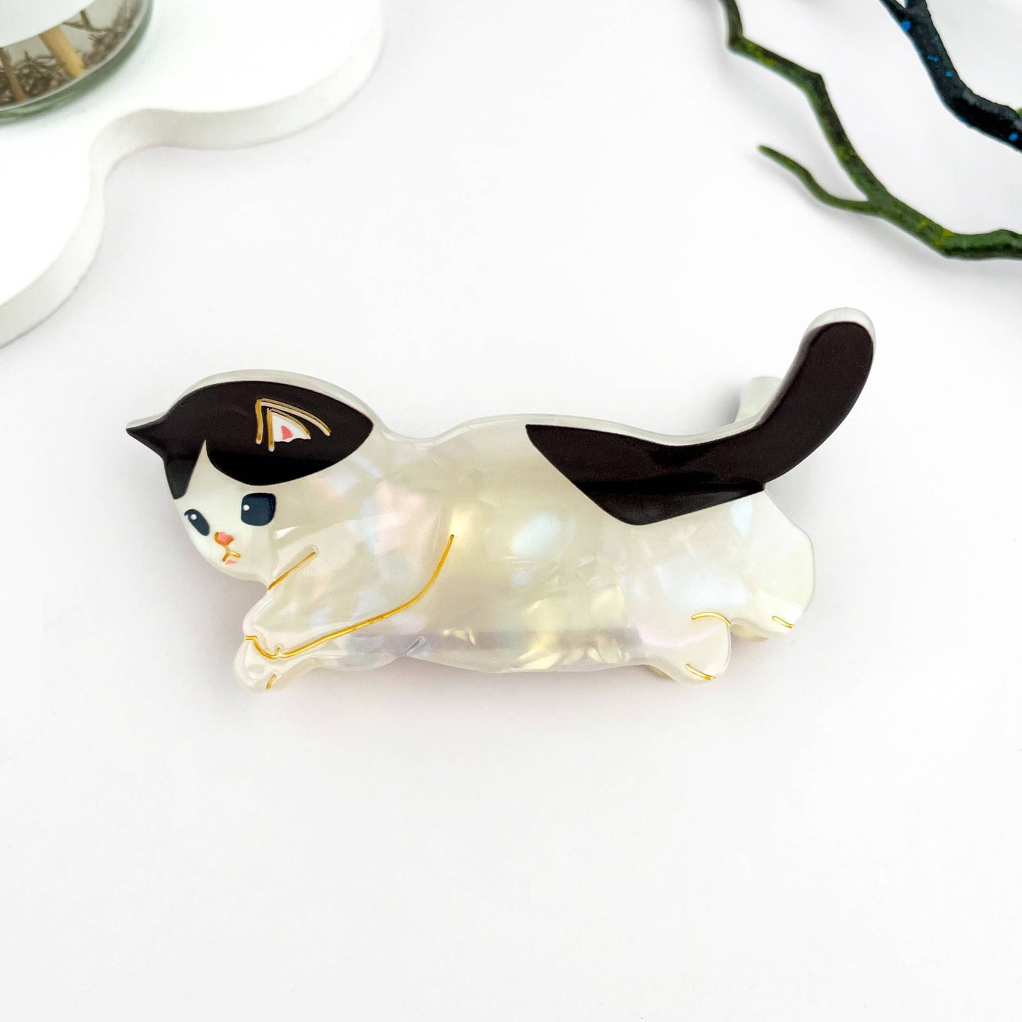 Lazy Cat Exquisite Acetate Animal Hair Claw Clip