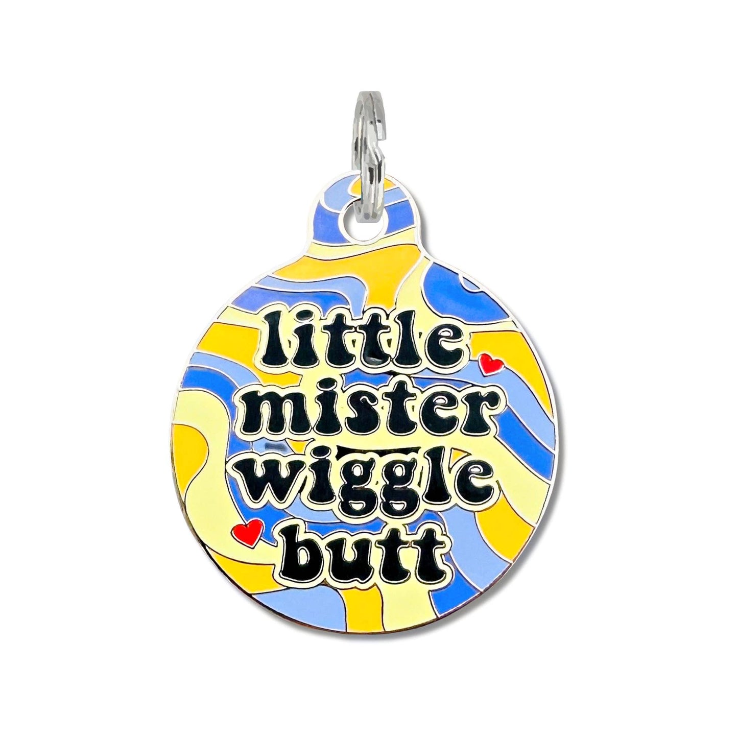 Cute Dog ID Tag Collar Charm - Little Mister Wiggle Butt