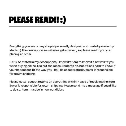 Silly Goose Text message advising customers to read the description before ordering, with a friendly tone.