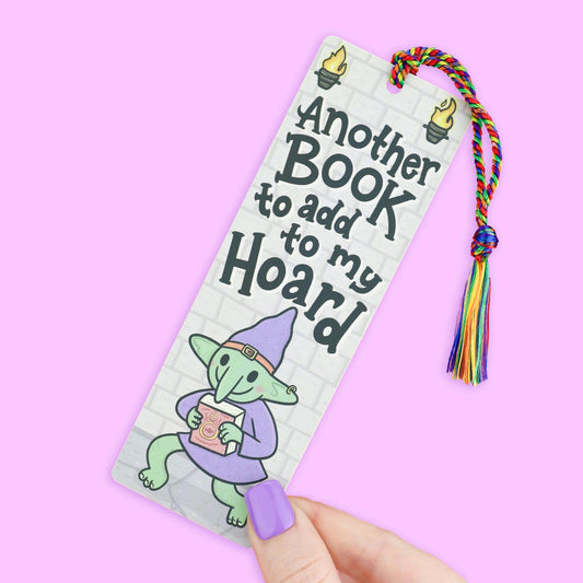 Book Hoarder Goblin, Fantasy, Bookish, Bookmark with Tassel
