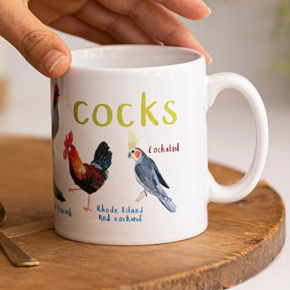 Cocks Bird Pun Fowl Language Rooster Coffee or Tea Mug