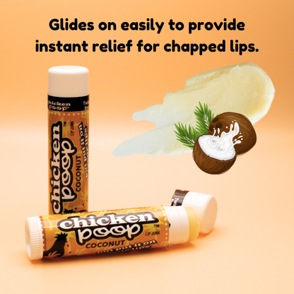 Chicken Poop® COCONUT Lip Balm, All Natural 24ct BOWL REFILL